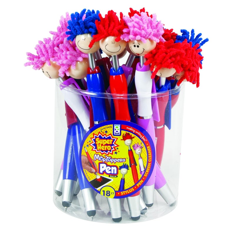 Geddes Raymond Geddes Super Hero Stylus & Ballpoint Pen Set With MOP Pencil Toppers (Pack of 18) - Image 4